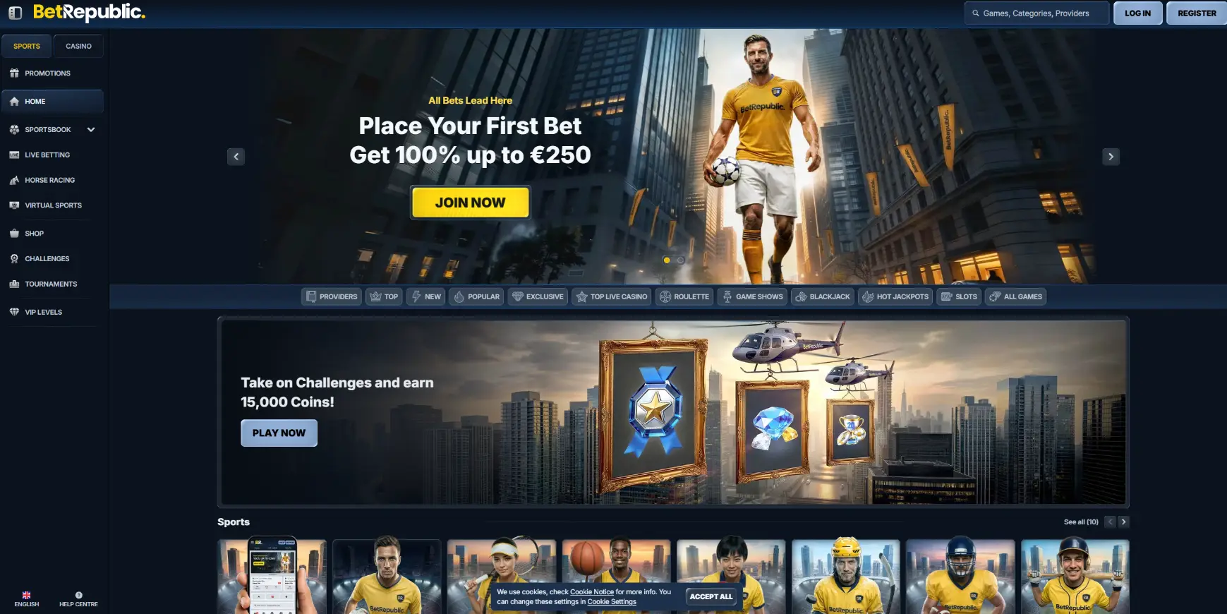 BetRepublic Casino Screen