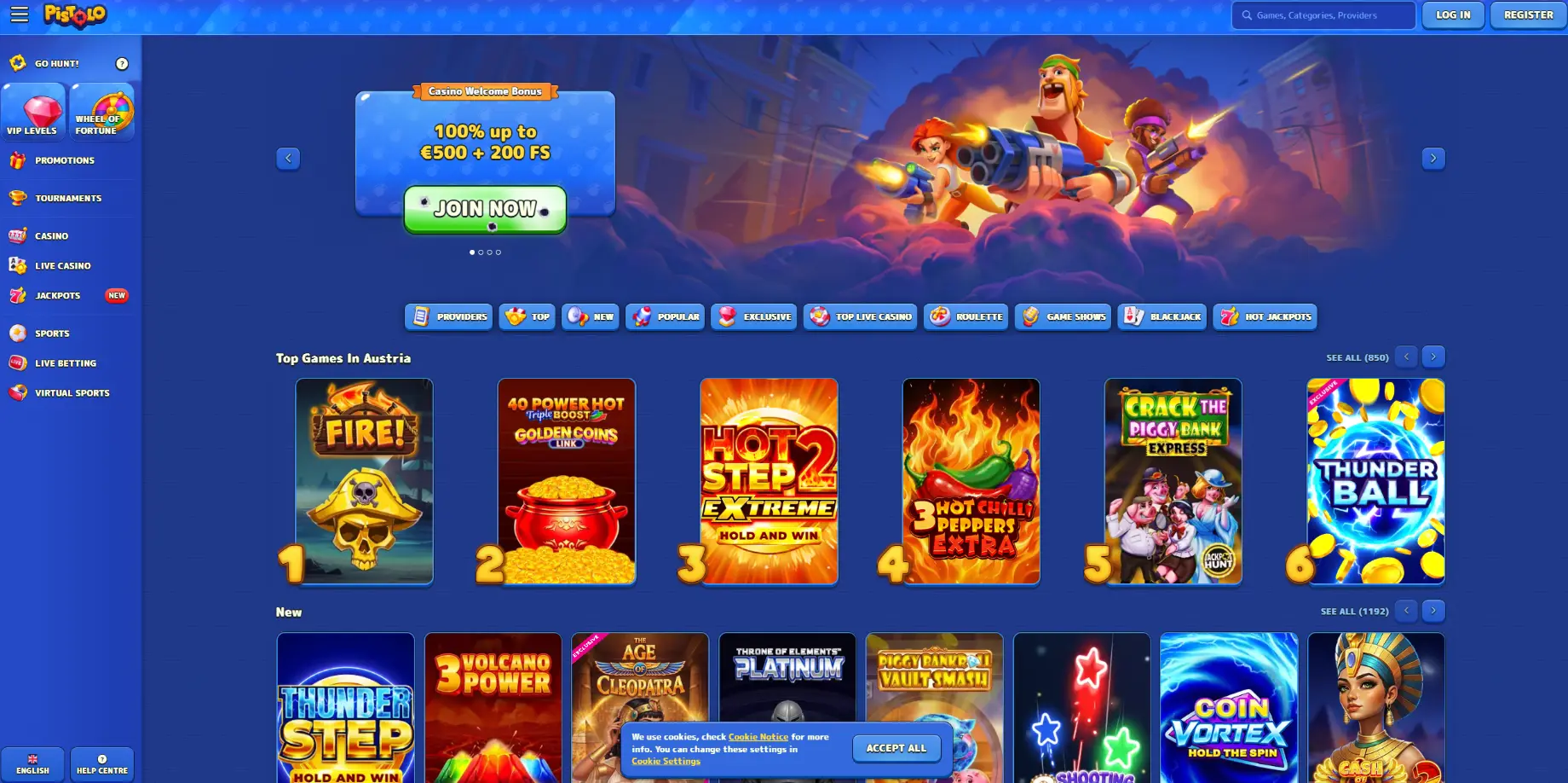 Pistolo Casino Screen